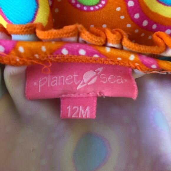 Planet Sea Infant Girl Swimwear Embroidered Stitching Orange Size 12 Months - Picture 7 of 7